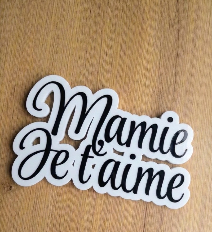 Plaque Décorative "Mamie Je t'aime" – Choix de Couleurs