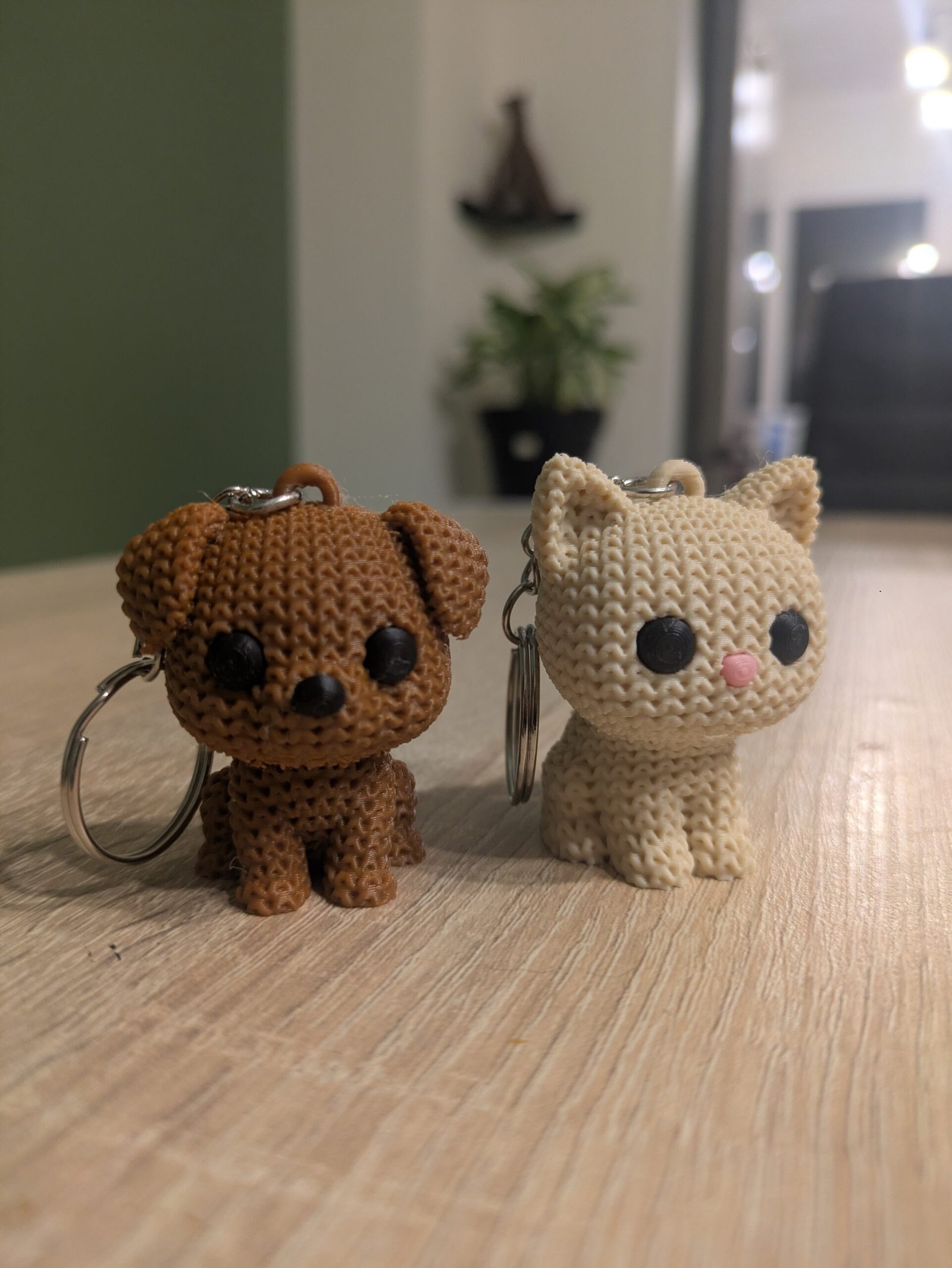 Lot de 2 Porte-Clés Effet Tricot – Le Duo Inséparable Chien & Chat !