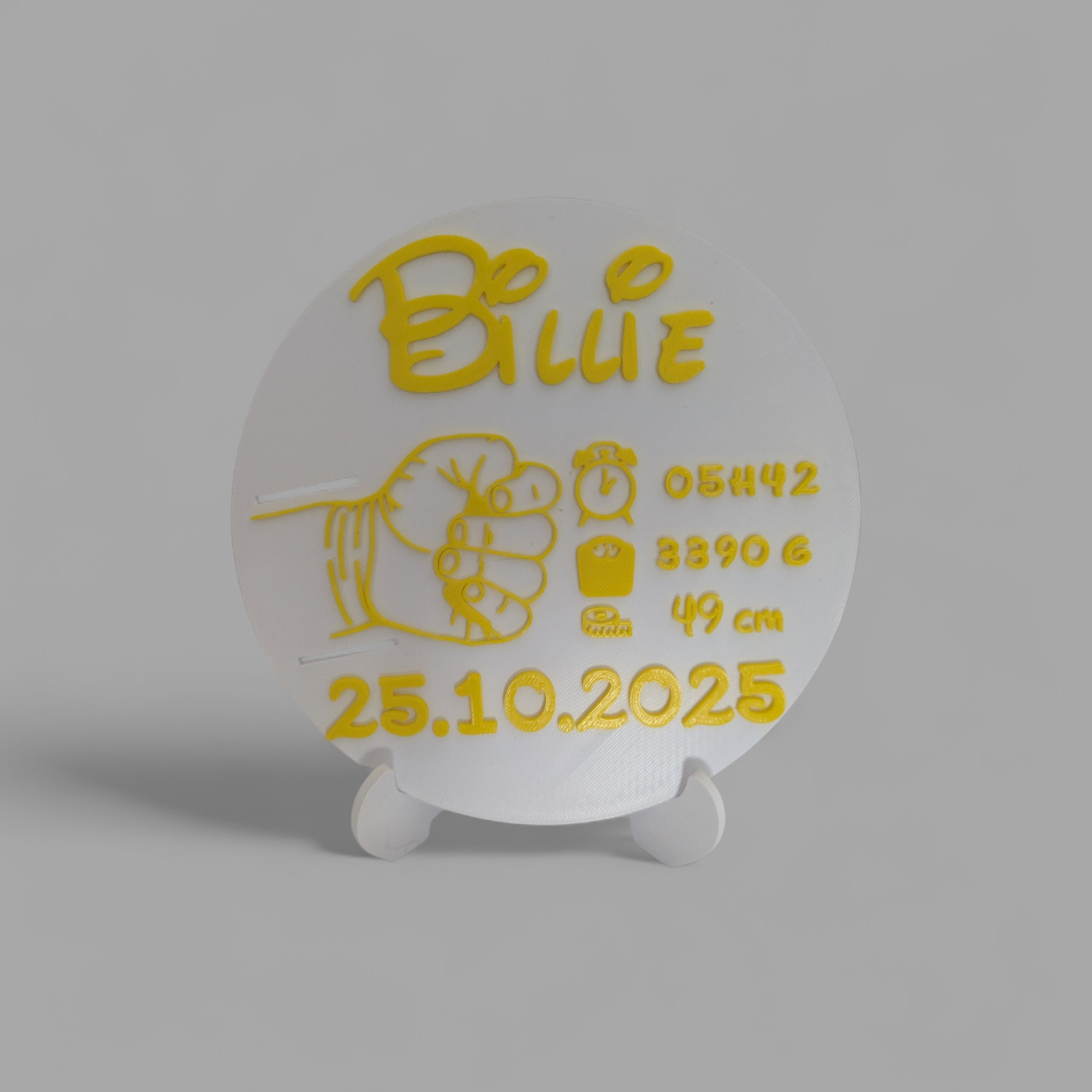 Plaque de Naissance Souvenir Personnalisable avec Emplacement Bracelet – Fabriqué par Doudi&moumoune