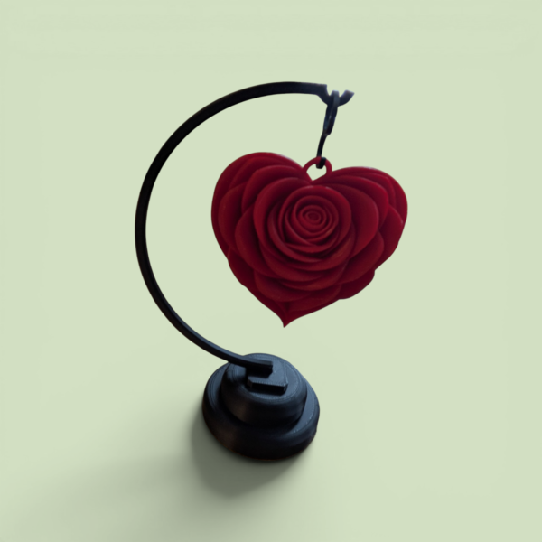 Cœur Rose Suspendu - Création Artisanale