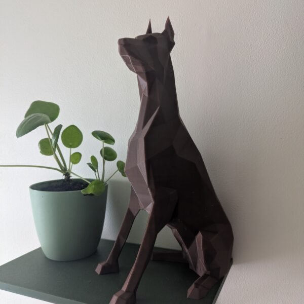 Statuette Dobermann Géométrique Design – Fabrication Artisanale