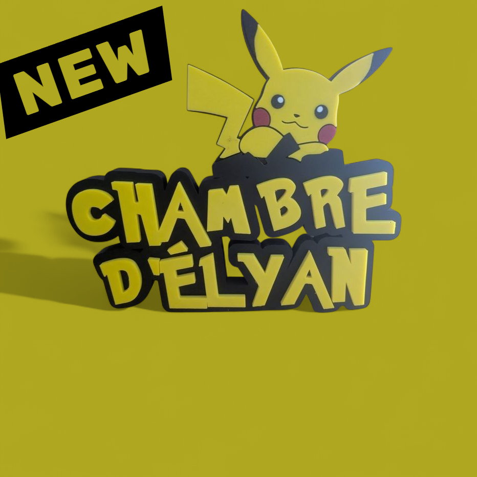 Plaque Prénom Pikachu – Décorez sa chambre comme un vrai dresseur !