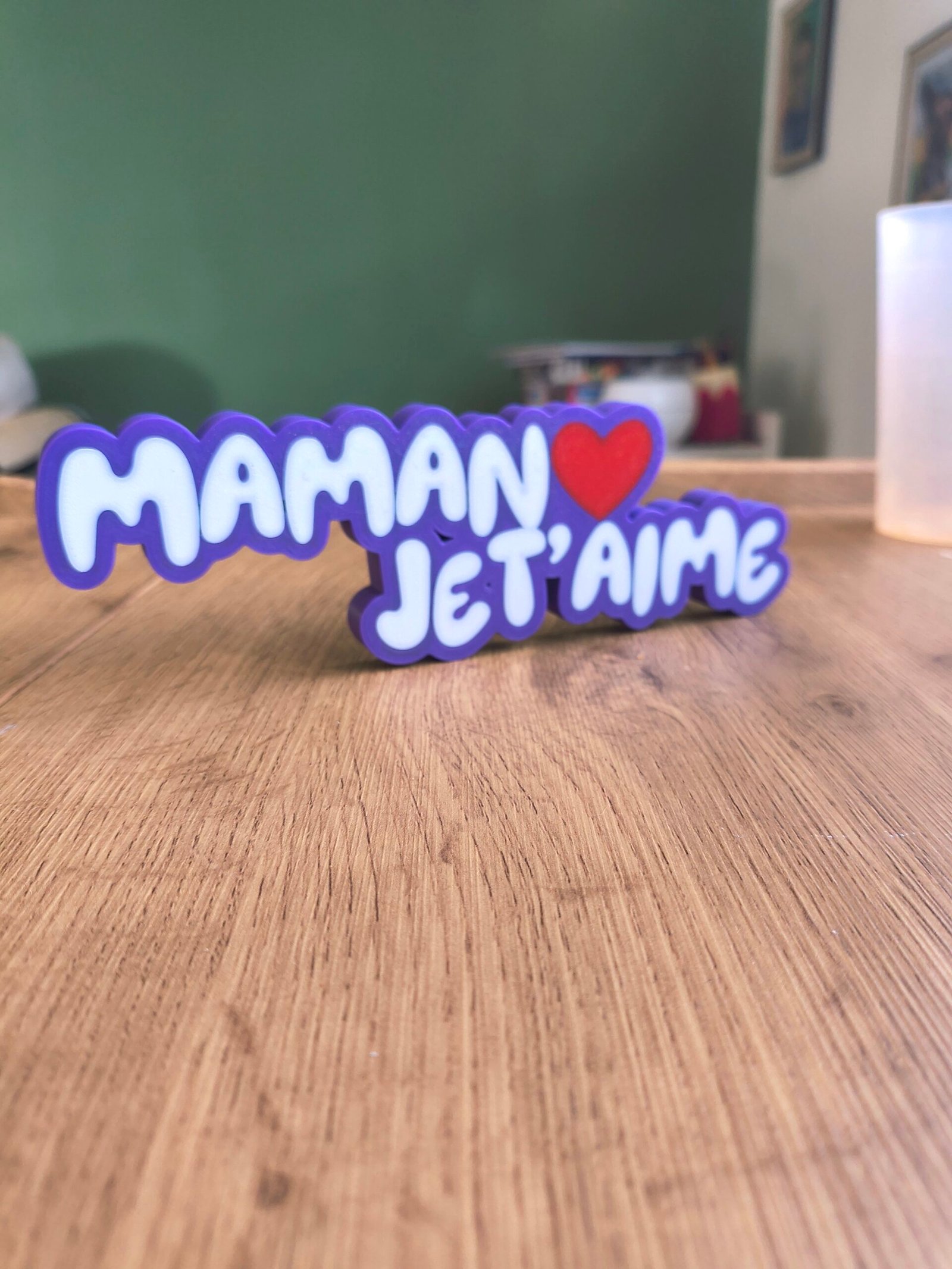 Plaque Décorative "Cœur de Maman" – Édition Spéciale Fête des Mères
