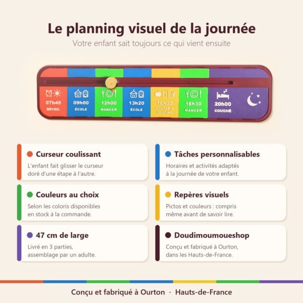 Planning visuel de la journée pour enfant – personnalisable (TDAH, TSA)